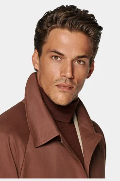 SUITSUPPLY Trenchcoat Dunkelorange Gürtel-Männlich Regenmäntel