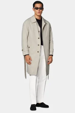 SUITSUPPLY Trenchcoat Sand Gürtel-Männlich Regenmäntel