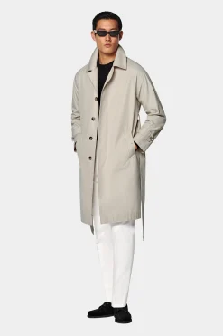 SUITSUPPLY Trenchcoat Sand Gürtel-Männlich Regenmäntel