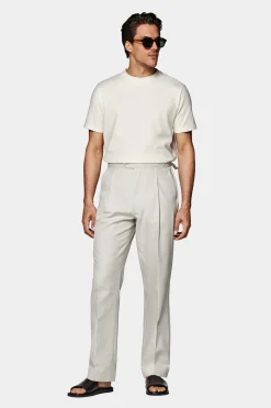 SUITSUPPLY T-Shirt Rundhals Off-White-Männlich T-Shirts
