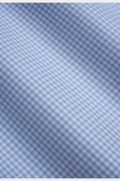 SUITSUPPLY Twill Hemd Hellblau Kariert Slim Fit-Männlich Klassische Hemden