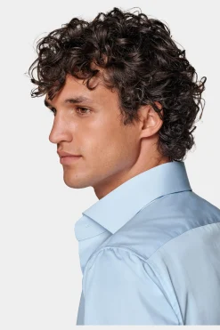 SUITSUPPLY Twill Hemd Hellblau Slim Fit-Männlich Klassische Hemden