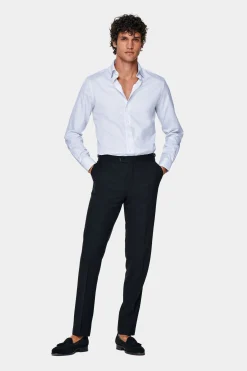 SUITSUPPLY Twill Hemd Weiß Gestreift Slim Fit-Männlich Klassische Hemden