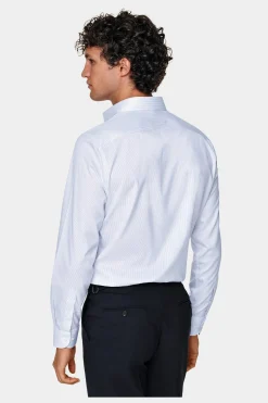 SUITSUPPLY Twill Hemd Weiß Gestreift Slim Fit-Männlich Klassische Hemden