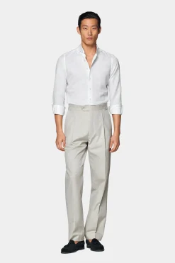 SUITSUPPLY Twill Hemd Weiss Extra Slim Fit-Männlich Klassische Hemden