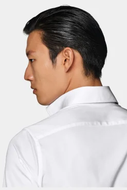 SUITSUPPLY Twill Hemd Weiss Slim Fit-Männlich Klassische Hemden