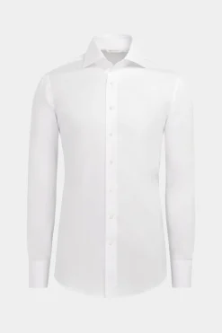 SUITSUPPLY Twill Hemd Weiss Slim Fit-Männlich Klassische Hemden