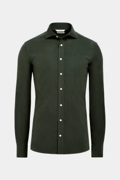SUITSUPPLY Twill-Hemd Grün Slim Fit-Männlich Casual Hemden