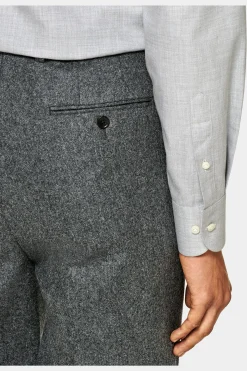 SUITSUPPLY Twill-Hemd Hellgrau Slim Fit-Männlich Casual Hemden