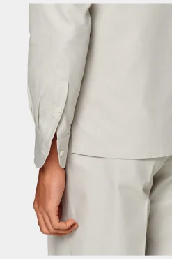 SUITSUPPLY Twill-Hemd Sand Slim Fit-Männlich Casual Hemden