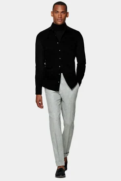 SUITSUPPLY Twill-Hemd Schwarz Slim Fit-Männlich Casual Hemden