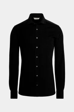 SUITSUPPLY Twill-Hemd Schwarz Slim Fit-Männlich Casual Hemden