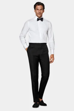 SUITSUPPLY Twill-Smokinghemd Weiss Slim Fit-Männlich Klassische Hemden