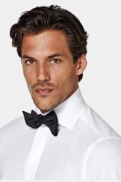 SUITSUPPLY Twill-Smokinghemd Weiss Slim Fit-Männlich Klassische Hemden