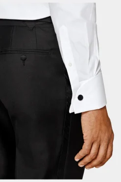 SUITSUPPLY Twill-Smokinghemd Weiss Slim Fit-Männlich Klassische Hemden