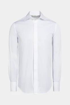 SUITSUPPLY Twill-Smokinghemd Weiss Slim Fit-Männlich Klassische Hemden