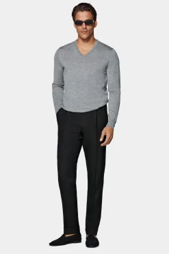 SUITSUPPLY V-Ausschnitt Grau-Männlich V-Ausschnitt