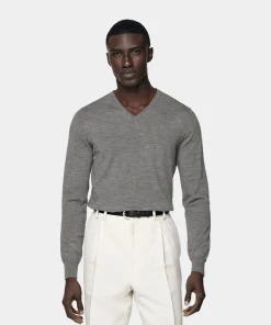 SUITSUPPLY V-Ausschnitt Grau-Männlich V-Ausschnitt