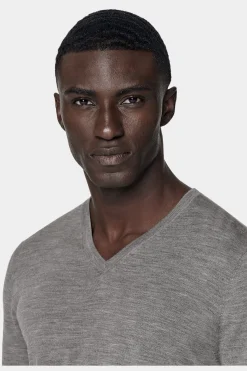 SUITSUPPLY V-Ausschnitt Grau-Männlich V-Ausschnitt