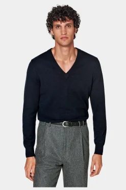 SUITSUPPLY V-Ausschnitt Navy-Männlich V-Ausschnitt