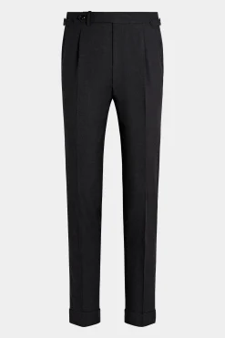 SUITSUPPLY Vigo Hose Dunkelgrau Bundfalte-Männlich Elegante Hosen