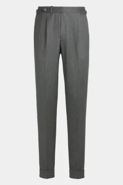 SUITSUPPLY Vigo Hose Grau Bundfalte-Männlich Elegante Hosen