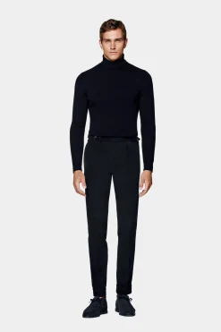 SUITSUPPLY Vigo Hose Navy Bundfalte-Männlich Elegante Hosen