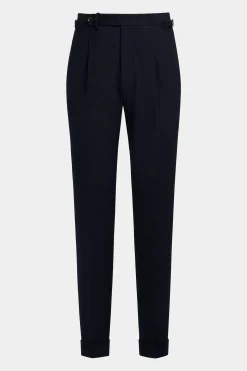SUITSUPPLY Vigo Hose Navy Bundfalte-Männlich Elegante Hosen