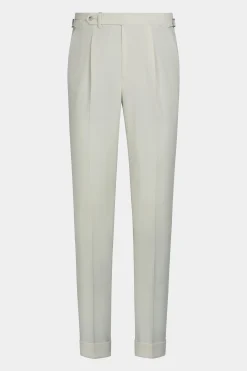 SUITSUPPLY Vigo Hose Off-White Bundfalte-Männlich Elegante Hosen