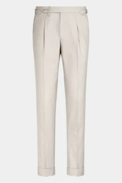 SUITSUPPLY Vigo Hose Sand Bundfalte-Männlich Elegante Hosen
