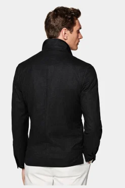 SUITSUPPLY Walter Hemd-Sakko Dunkelgrau-Männlich Hemd-Sakkos
