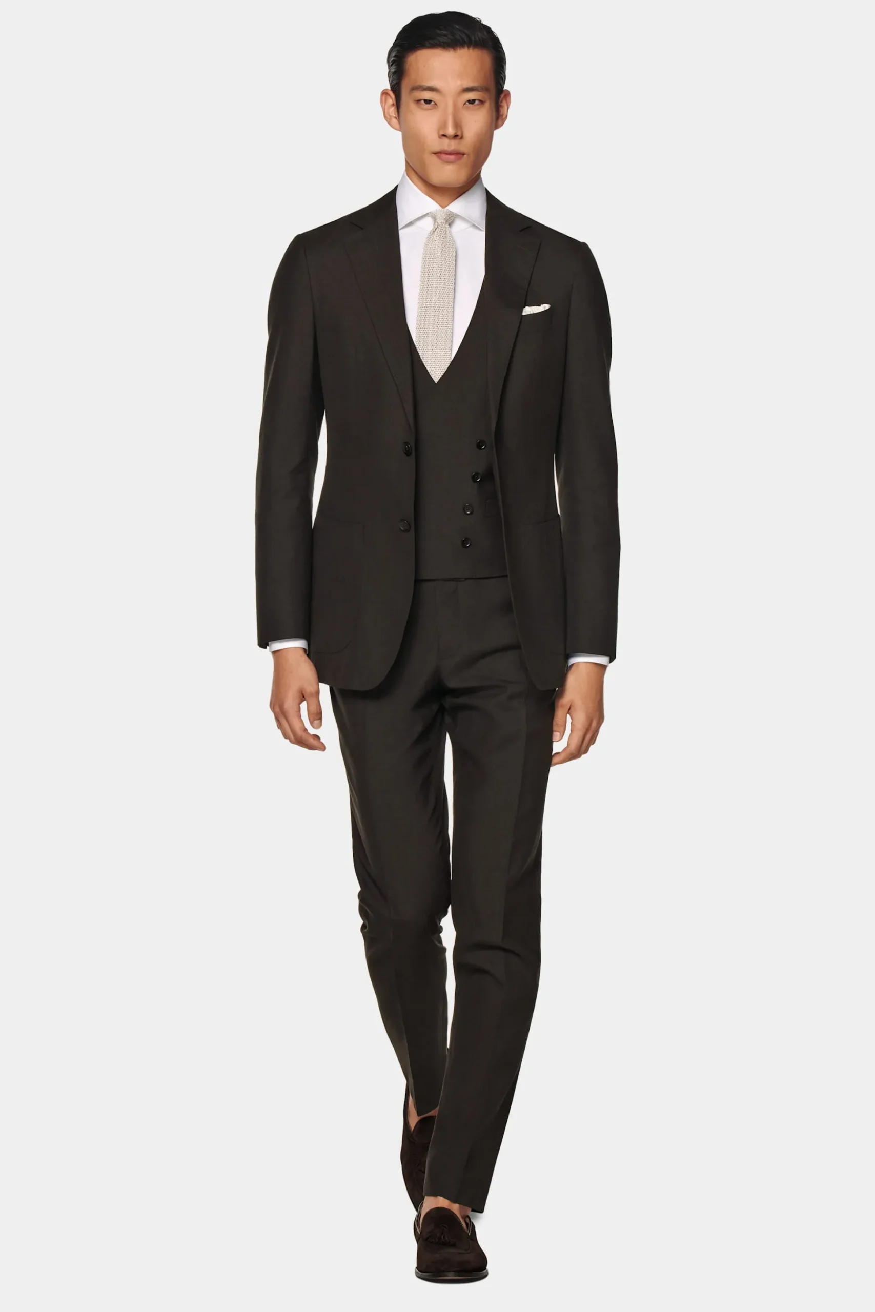 SUITSUPPLY Weste Dunkelbraun-Männlich Anzugwesten