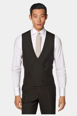 SUITSUPPLY Weste Dunkelbraun-Männlich Anzugwesten