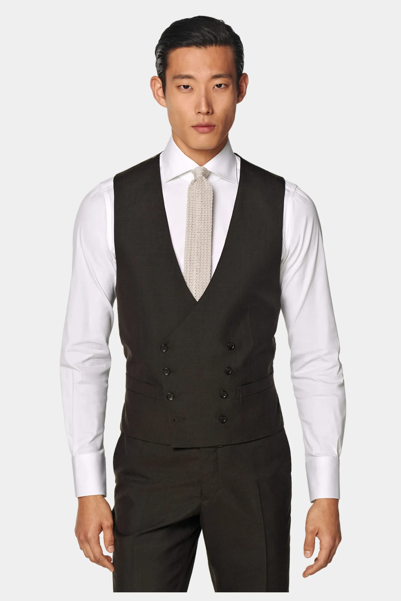 SUITSUPPLY Weste Dunkelbraun-Männlich Anzugwesten