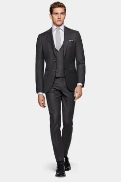 SUITSUPPLY Weste Dunkelgrau-Männlich Anzugwesten