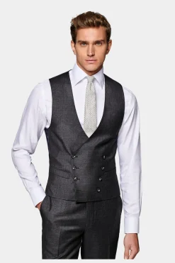 SUITSUPPLY Weste Dunkelgrau-Männlich Anzugwesten