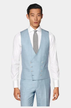 SUITSUPPLY Weste Hellblau-Männlich Anzugwesten