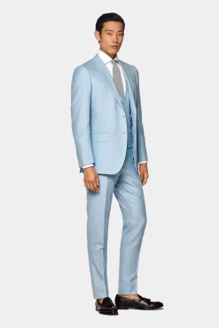 SUITSUPPLY Weste Hellblau-Männlich Anzugwesten