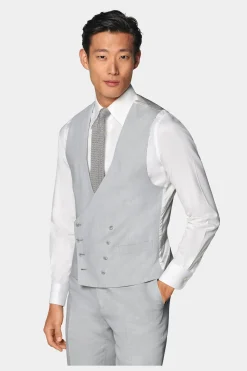 SUITSUPPLY Weste Hellgrau-Männlich Anzugwesten