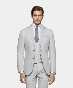 SUITSUPPLY Weste Hellgrau-Männlich Anzugwesten