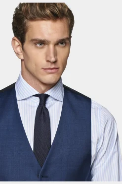 SUITSUPPLY Weste Mittelblau-Männlich Anzugwesten