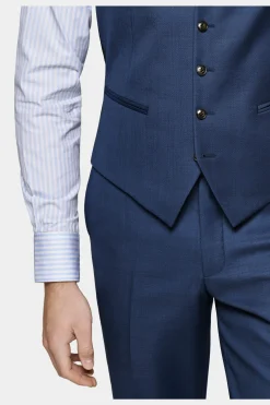 SUITSUPPLY Weste Mittelblau-Männlich Anzugwesten
