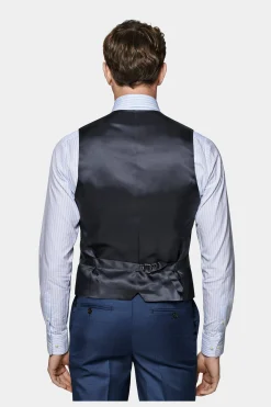 SUITSUPPLY Weste Mittelblau-Männlich Anzugwesten