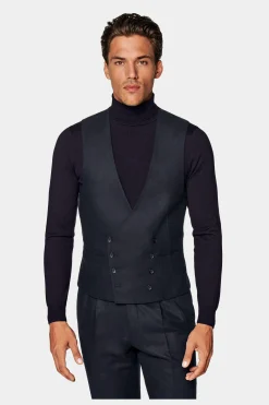 SUITSUPPLY Weste Navy-Männlich Anzugwesten