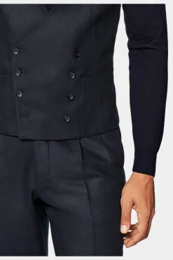 SUITSUPPLY Weste Navy-Männlich Anzugwesten