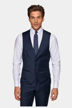 SUITSUPPLY Weste Navy-Männlich Anzugwesten