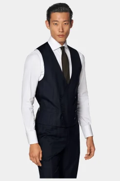 SUITSUPPLY Weste Navy-Männlich Anzugwesten