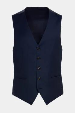 SUITSUPPLY Weste Navy Birdseye-Muster-Männlich Anzugwesten