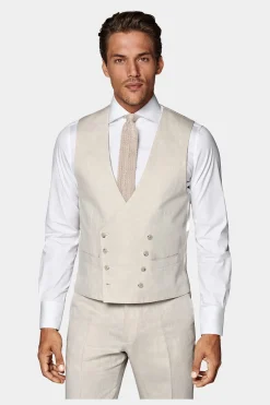 SUITSUPPLY Weste Sandfarben-Männlich Anzugwesten