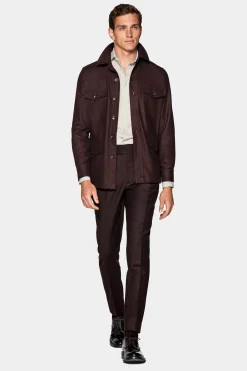 SUITSUPPLY William Hemd-Sakko Burgunderrot-Männlich Hemd-Sakkos